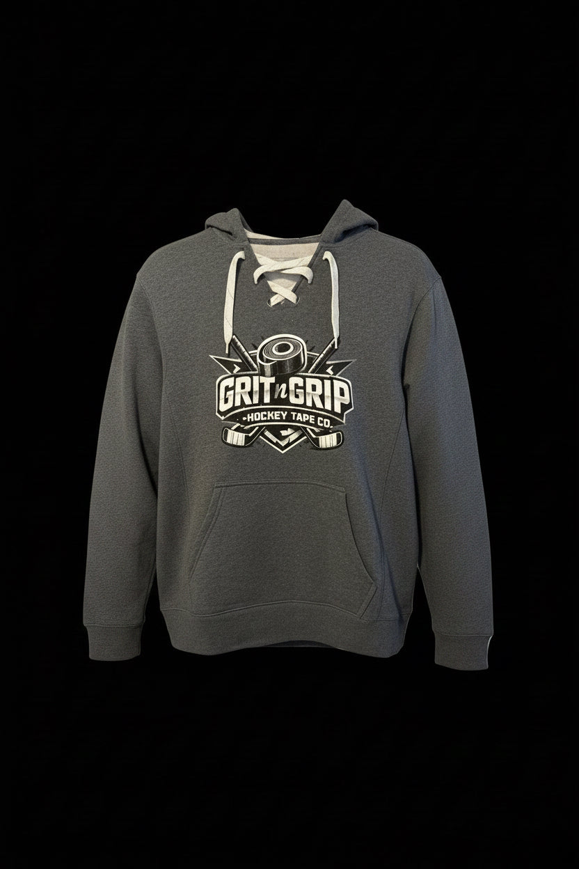 Sportek Hockey Lace Hoodie Gray