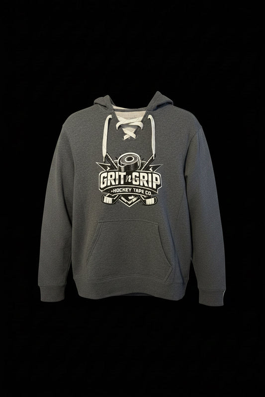 Sportek Hockey Lace Hoodie Gray