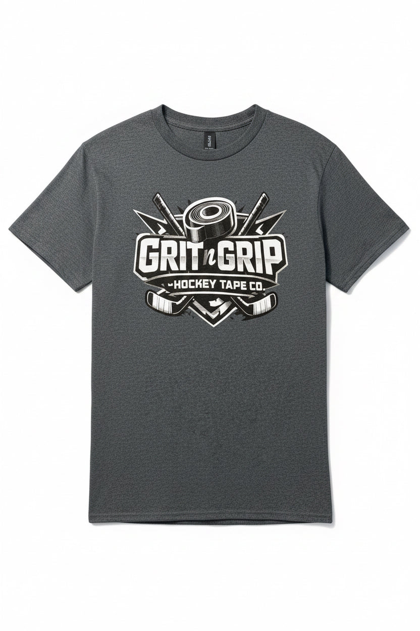 Grit n Grip Heavy Blend Hockey T-Shirt – Heather Gray