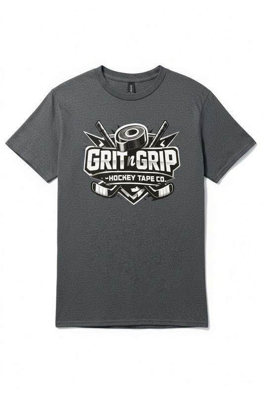 Grit n Grip Heavy Blend Hockey T-Shirt – Heather Gray